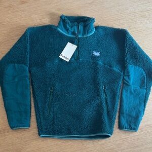 Madhappy Fall Sherpa Half Zip in Pine Color, unisex